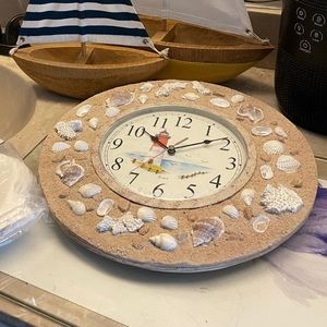 Sandstone & Seashells Wall Clock